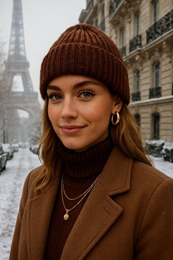 MARBERRY Bitter Coffee Wooled Unisex Beanie