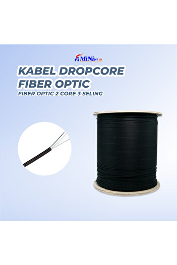 Mini pro Dropcore Fiber Optical Cable 2 Core 3 Seling 1000M | FTTH Cable Ideal for Outdoor