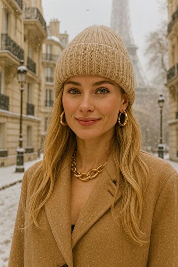 MARBERRY Mink Wool Corded Unisex Beret