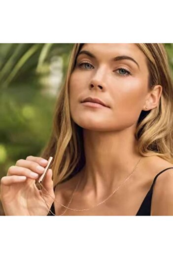 Tessero necklace with discreet breathing whistle, stainless steel, 18K gold plated (rose gold)