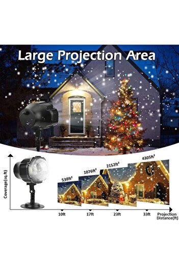 EMATTERIO Outdoor Christmas Laser Projector with Snowflake Effect for Home and Garden