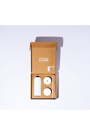 Storm Carter's Stainless Steel Chemical-Free Hot & Cold Cups from Mibru Matte White 16oz