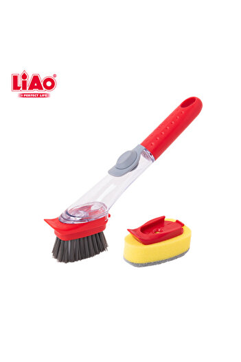liao LD2308 Dish Brush 12-Pack – Durable Bristles, Ergonomic Handle & Built-In Soap Dispenser