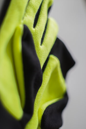 Mrey Unisex Neon Yellow, Black Fleece Gloves Winter Fleece Gloves Thermal, Women Gloves, Men Gloves