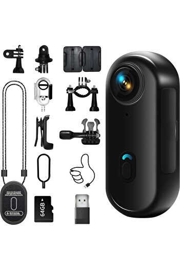 Generic 4K Mini Body Camera - Thumb-Size Wearable Action Camera (Black)