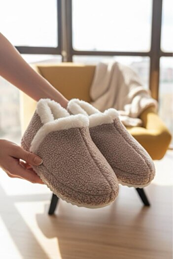 Oksit Pantofi de casă pentru femei Lory, pantofi de casă din pluș, fără sunet, cu talpă caldă, elegantă, cu blană