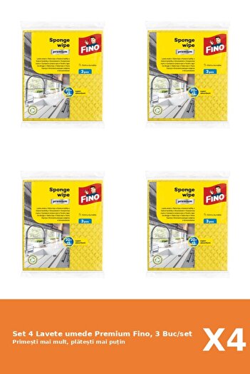 Fino Set of 4 Premium Fino Wet Wipes, 3 pcs/set