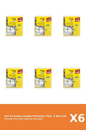 Fino Set of 6 Premium Fino Wet Wipes, 3 pcs/set