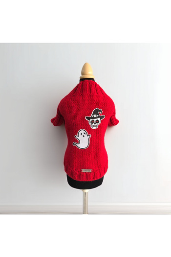 Lady Fify Red Halloween Sweater for Cat and Dog