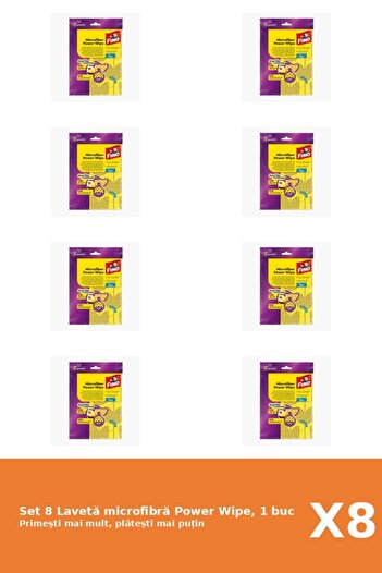 Fino Set 8 Power Wipe Microfiber Cloth, 1 pc.