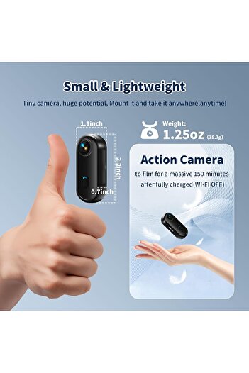 Generic 4K Mini Body Camera - Thumb-Size Wearable Action Camera (Black)