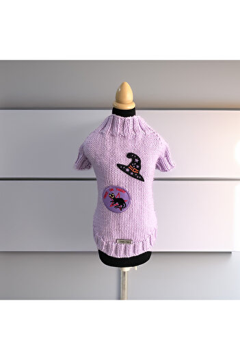 Lady Fify Purple Halloween Sweater for Cat and Dog