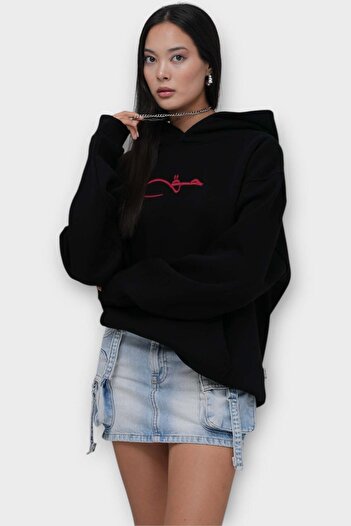 Saw Urbanity Hak Oversize Hoodie - Shardonlu (Fleece Lined) 100% Cotton - Black