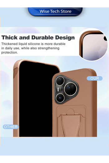 Wtech Huawei Pura 80 Ultra 5G 2025 Silicone TPU Card Holder with Hand Grip Case Cover
