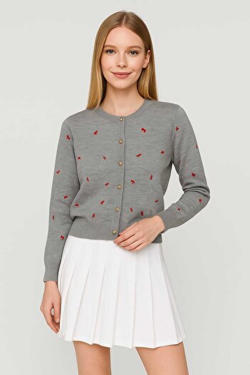 gigigiyim Women's Cardigan with Ribbon Detail