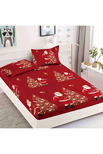 JOJO HOME Bed cover set, Christmas Edition, Jojo Home, 3 pieces, 180x200cm, Golden Trees