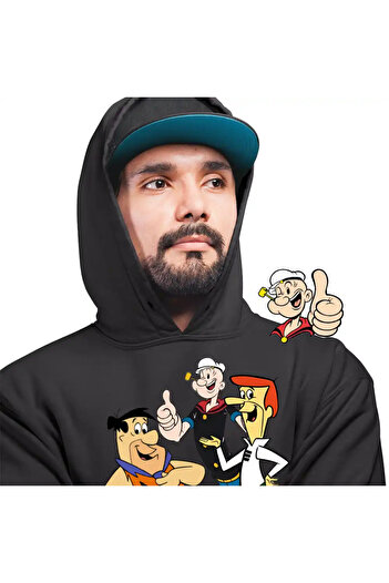 OEM Men's Sweatshirt Popeye The Sailor Flintston Jetson Old Cartoons