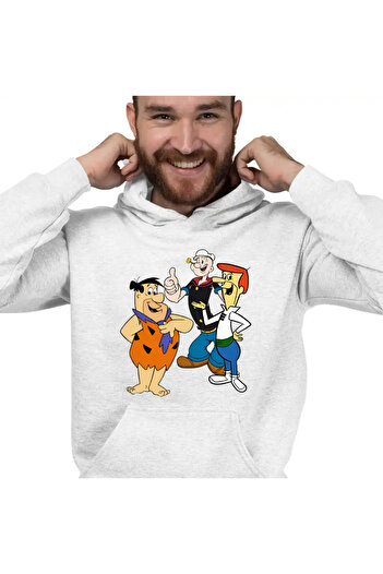 OEM Men's Sweatshirt Popeye The Sailor Flintston Jetson Old Cartoons