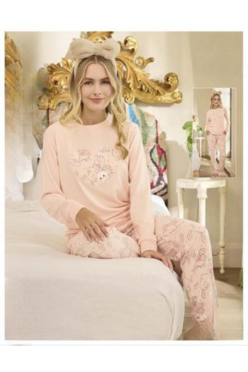 Aydoğan Women's Crew Neck Thermal Pajama Set 240673P- 1 Piece