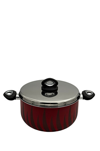B&D 32CM /11.5L CASSEROLE WITH S/S LID FLAME PRINTING EXTERIOR
