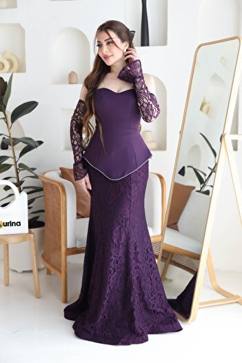 zourina Long lilac evening dress for women