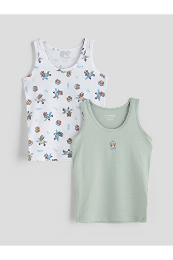LC Waikiki Create Your Style from Uzg Store |   Crew Neck Bear Teddy Printed Boys' Undershirt 2-Piece Set