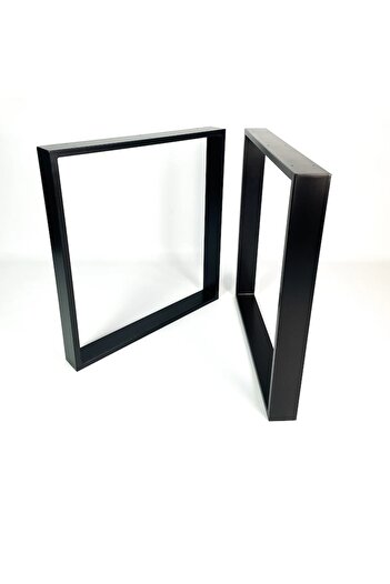 OEM Set 2 picioare metalice Tubb, 72x50 cm, profil 4x4 cm, vopsite în câmp electrostatic, negru mat