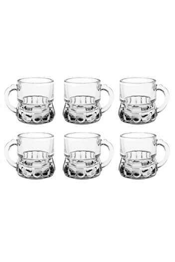ABYZ Set of 6 Mini Glass Shot Glasses 25 ml Robust Design with Handle Ideal for Strong Drinks ABYZ™