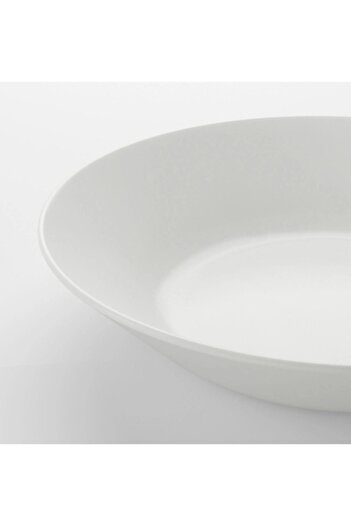 ZenGlow Oftast 6 Pieces 20 Cm White Deep Pit Plate Dinner Plate Tempered Glass