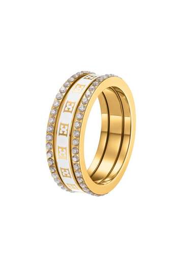 Escada Eliza 3-in-1 Ring for Women - Mother-of-Pearl & Crystal, Signature Logo