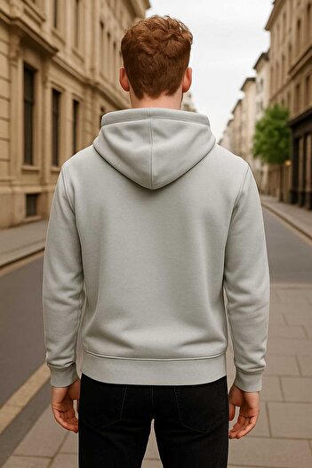 ECK MODA Men's Hooded Kangaroo Pocket Fleece Lined Thick Fabric Sweatshirt