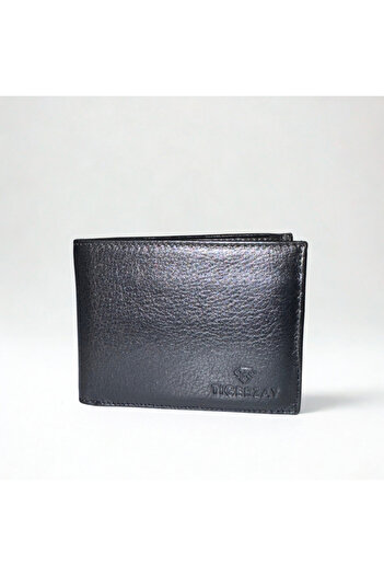 zay Genuine Leather Men's Black Wallet with Coin Compartment, 2 Coin Compartments, 8 Card Holder Compartments