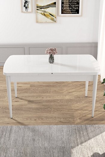 Canisa Concept Canisa Kor Serisi 70x114 Açılabilir Beyaz Mutfak Masası, Yemek Masası