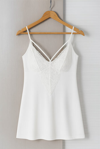 Altınay Women's Lace Detailed Strap Undershirt - 90% Cotton (Lilitime)