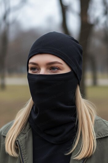 Motiva Thermal Motorcycle Outdoor Tactical Military Neck Gaiter Mask Balaklava Black