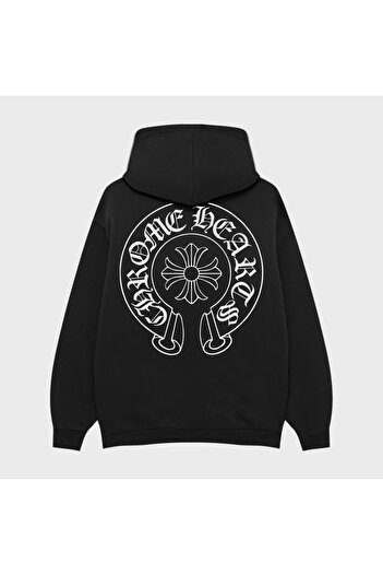 PURE EFFECT CHROME HEARTS PRINTED OVERSIZE UNISEX 100% ΒΑΜΒΑΚΙ Αναπνεύσιμο ΦΟΥΤΕΡ ΦΟΥΤΕΡ