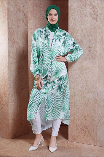 Alvina Long Satin Tunic 44611 - Patterned