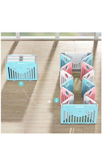 COOYA Baby Playpen Kids Activity Centre Safety Play Yard,for Home Indoor Outdoor,with Balls,Multicolour