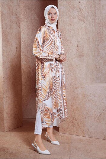 Alvina Long Satin Tunic 44611 - Patterned