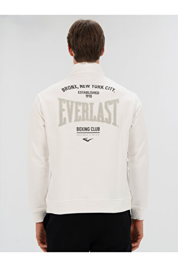 EVERLAST Ανδρικό φούτερ με μισό φερμουάρ Bronx NYC, κανονικό λευκό