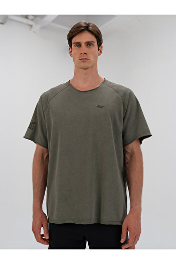 EVERLAST Ανδρικό μπλουζάκι Ny Street Oversize με φαρδύ γιακά χακί