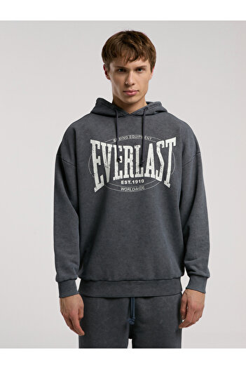 EVERLAST Authentic Boxing Oversize Anthracite Men's Hooded Sweatshirt