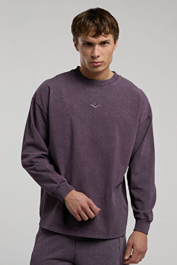 EVERLAST Men's Bronx 1910 Washed Purple Long Sleeve T-Shirt