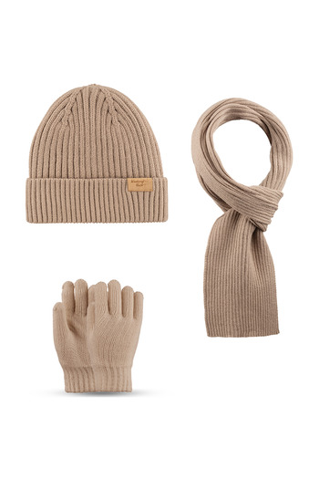 Aware Time Kitti 9-15 Years Old Boys' Fleece Scarf, Beanie, Gloves 3-Piece Set