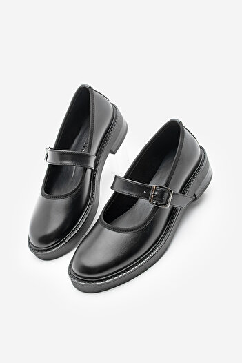 Marjin Γυναικεία Loafer Παπούτσια Casual με λουράκια Norgi Μαύρο