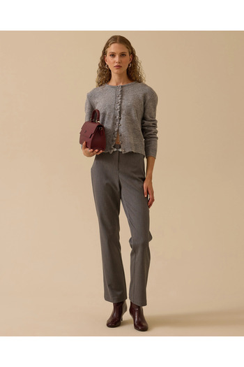 SEÇİL Buttoned Waist Length Knit Cardigan