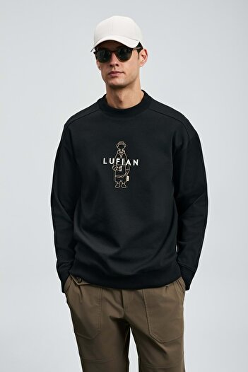 Lufian 112030175 Мъжка суитшърт Sımba ЧЕРЕН