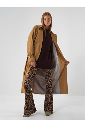 Xint Kadın Camel Formunu Koruyan Regular Fit Trençkot