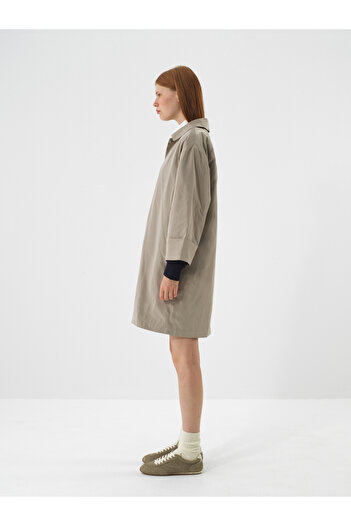 Xint Kadın Naturel Formunu Koruyan Oversize Trençkot
