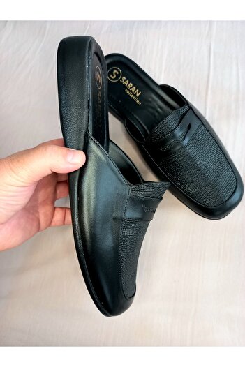 yörük tuhafiye Μαύρες ανδρικές παντόφλες Home Guest Dowry Bundle And Groom Slippers Ανδρικές παντόφλες
